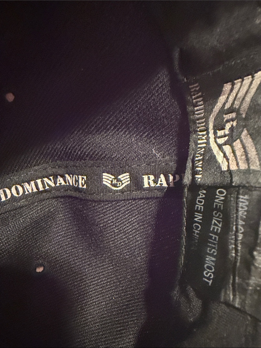 RAPID DOMINANCE SWAT Embroidered Black Baseball Cap - Bold White Lettering - Picture 5 of 5